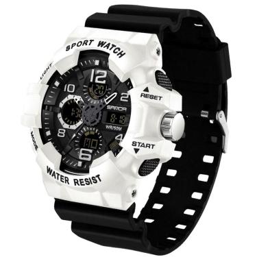 Imagem de  Relógio Masculino de Pulso Dupla Exibição de Quartzo Esportivo A Prova D`água