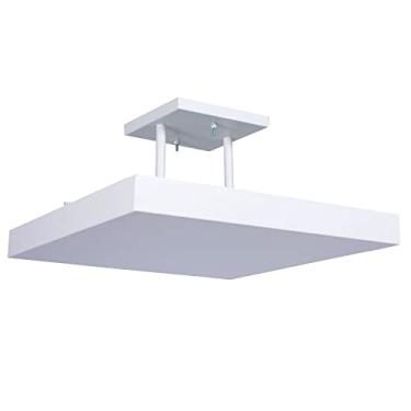 Imagem de Lustre Plafon Pendente Luminária Luz Indireta 30x30 Branco