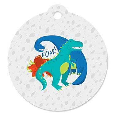 Imagem de Roar Dinosaur - Etiquetas de presente para chá de bebê ou festa de aniversário T-Rex Dino Mite (conjunto com 20)