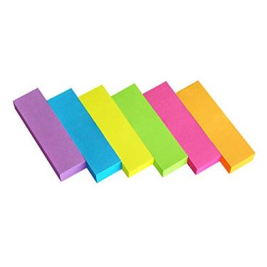 Imagem de 30 pastilhas marcadores de página com abas adesivas de 15 x 5 cm 6 marcadores de página com abas adesivas de cores brilhantes Bandeiras de página 80 folhas/bloco