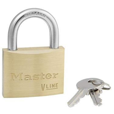 Imagem de Master Lock 4150KA-41242 Cadeado com corpo de latão, dourado, 6,8 x 5 x 1,4 cm