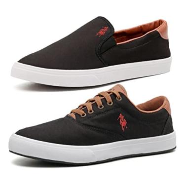 Imagem de Kit 2 Pares Tenis Masculino Sapatenis Polo Slip Lona Cadarço