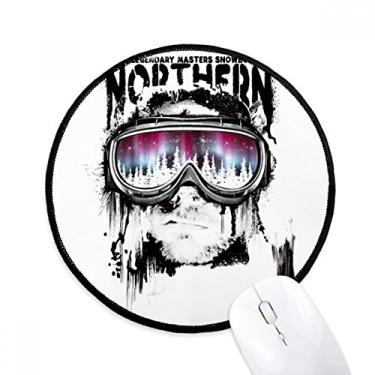 Imagem de DIYthinker Graffiti Street Northern Skiing Goggles Mouse Pad Desktop Office Tapete Redondo para Computador