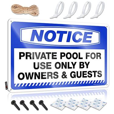 Imagem de CakJuice Sinais de cerveja metal vintage aviso piscina privada para uso apenas por proprietários e convidados placa de lata decoração de mesa para homens decorações ao ar livre para pátio (tamanho: 30x40cm)