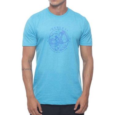 Imagem de Camiseta Hurley Silk Wave Sm23 Masculina Azul Mescla