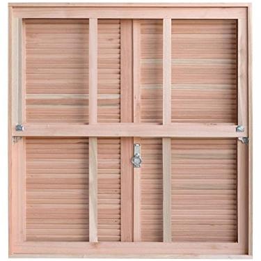 Imagem de Janela com Caixilhos Guilhotina para Vidros Quadriculados e Venezianas de Abrir Rondosul Natural