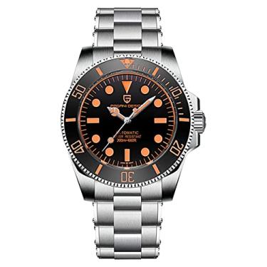 Imagem de Relógio masculino Pagani Design de vidro safira 200 m relógio de mergulhador cerâmica bisel analógico aço inoxidável relógio à prova d'água relógio masculino, Laranja