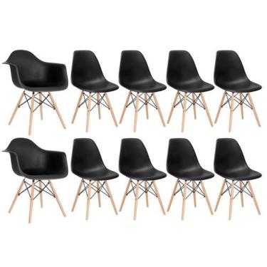 Imagem de Conjunto 2 X Cadeiras Eames Daw Com Braços + 8 Cadeiras Eiffel Dsw - L