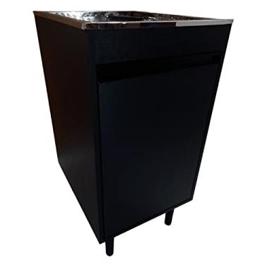 Imagem de Gabinete Black Para Lavanderia 44cm Com Tanque 30L De Inox