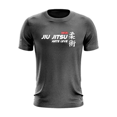 Imagem de Camiseta Arte Leve Jiu Jitsu Academia Corrida Luta Gym Cor:Chumbo;Tamanho:GG