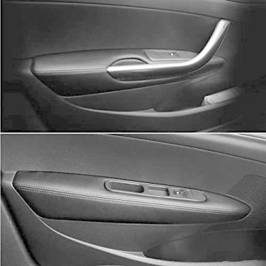 Imagem de JEZOE Guarnição do painel do apoio de braço da porta interior do carro de couro de microfibra, apto para peugeot 308 2009 2010 2011 2012 2013 2014