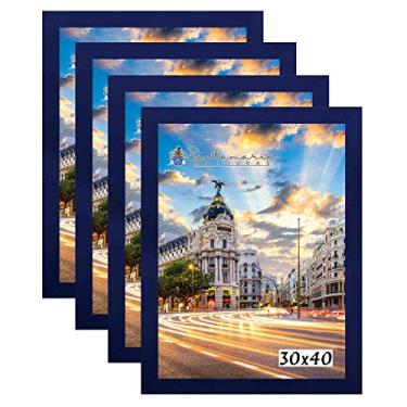 Imagem de Kit 4 Porta Retrato Molduras 30x40 Azul