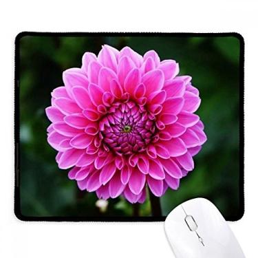 Imagem de Mousepad rosa flores grandes lindas folhas verdes borda costurada tapete de borracha para jogos