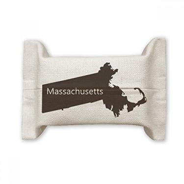 Imagem de Massachusetts — Suporte de capa de papel para lenços faciais de algodão e linho