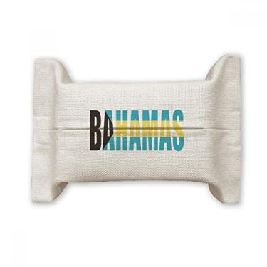 Imagem de Bolsa de linho de algodão com nome da bandeira do país das Bahamas