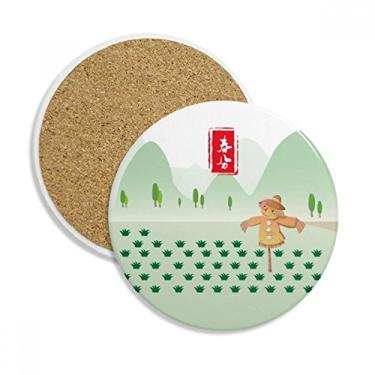 Imagem de Vernal Equinox Twenty Four Solar Term Coaster Cup Caneca de mesa Proteção Absorvente Pedra