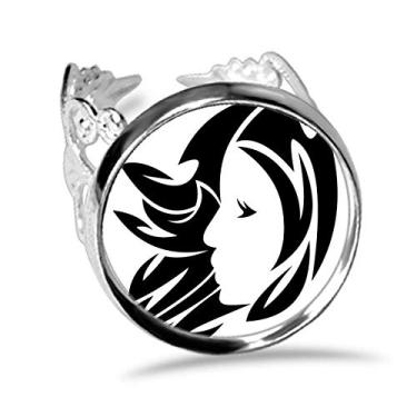 Imagem de DIYthinker Anel de noivado ajustável com símbolo do zodíaco de virgem constelação