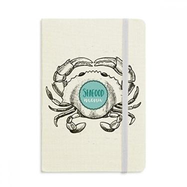 Imagem de Caderno de ilustração de organismo marinho com desenho de caranguejo oficial de tecido rígido clássico diário