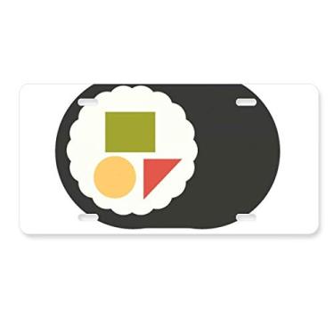 Imagem de DIYthinker Placa de licença japonesa tradicional japonesa Maki sushi decoração de aço inoxidável automóvel