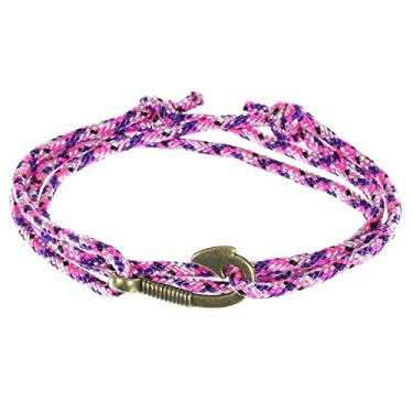 Imagem de West Coast Paracord Pulseiras femininas ajustáveis com âncora náutica e gancho de peixe – feitas de corda de nylon