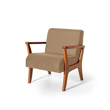 Imagem de Poltrona Estofada em Madeira Maciça Cléo Bege – Straub Web