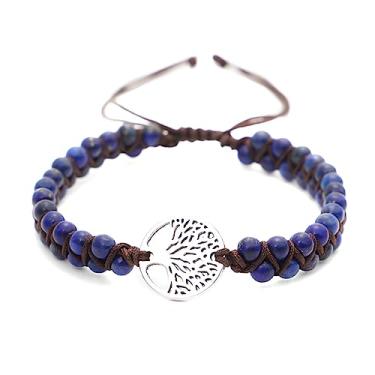 Imagem de ✪ Pulseira de contas de pedra natural para mulheres presente para festa de casamento, Prata esterlina, Opala preta