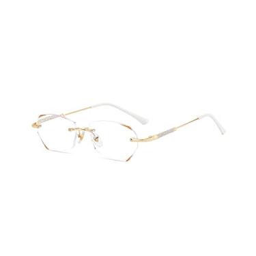 Imagem de LUFF Rimless Reading Glasses for Women,Óculos de Leitura Clássicos com Armação Confortável de Metal, Leves e Anti-Luz Azul