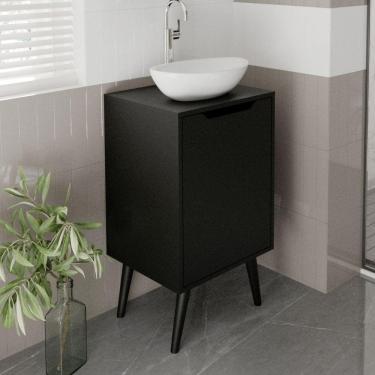 Imagem de Gabinete para Banheiro Preto com 1 Porta BN3641 Tecnomobili