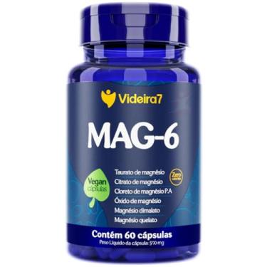 Imagem de Videira7, MAG-6 6 MAGNÉSIOS TAURATO CITRATO PA ÓXIDO DIMALATO QUELATO 60 CÁPSULAS – VIDEIRA7