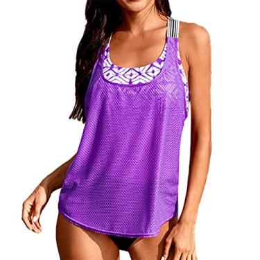 Imagem de Maiô de 2 Peças, maiô de Praia Feminino, Moderno, Nylon, Poliéster, Sem Costas, Lavável, Sem Mangas, Bloqueio de Cores para Natação (M)