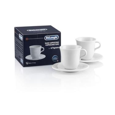 Imagem de De'Longhi DLSC309 xícara e pires de porcelana para cappuccino, conjunto de 2