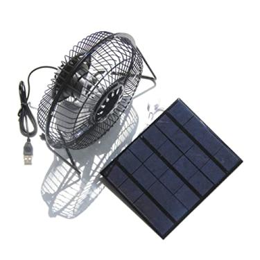Imagem de MAGICLULU ventilador giratório ventilador de painel solar USB exaustor solar fã ventoinha USB ventilador movido a energia solar Área de Trabalho energia móvel escritório