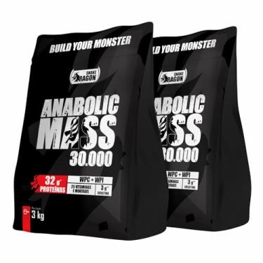 Imagem de Kit 2x Anabolic Mass 30.000 com Creatina Pura refil pouch 3 kg - Hipercalorico para Ganho de Volume Corporal (Chocolate ao Leite)