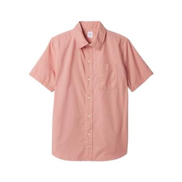 Imagem de GAP Camisa de popelina de manga curta para meninos, Roseta rosa, M
