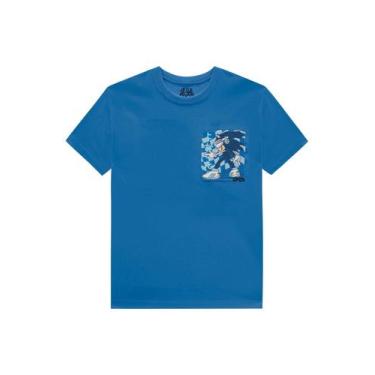 Imagem de Camiseta Infantil Sonic Azul Johnny Fox