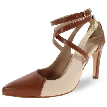 Imagem de Scarpin Modarpe Bico Fino Palmilha Confort Feminino S11 (Bege Marrom, BR, Adulto, Numérico, 36)