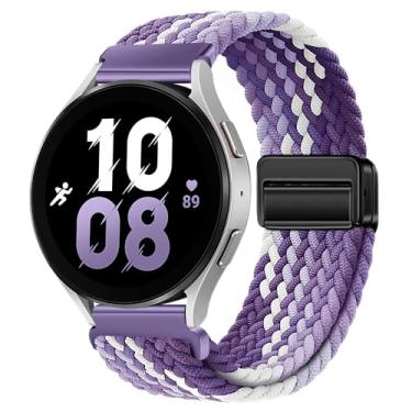 Imagem de Pulseiras magnéticas de nylon compatíveis com Samsung Galaxy Watch 6/5/4/3 Pro/Classic/Sport/Gear S3/S2 Frontier/Active, 20 mm e 22 mm para Samsung Watch de 47 mm, 46 mm, 45 mm, 44 mm, 43 mm, 42 mm,