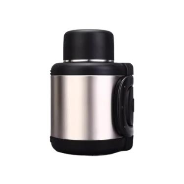 Imagem de Garrafa térmica térmica térmica de aço inoxidável para viagem ao ar livre com chaleira isolada portátil pequena garrafa de água leve montada no carro chaleira térmica a vácuo (cor: prata, tamanho: 13