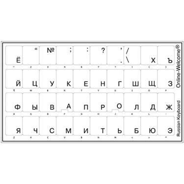 Imagem de Online-Welcome Adesivo de teclado transparente russo preto