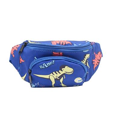 Imagem de Pochete infantil de dinossauro fofo, bolsa de cintura pequena, bolsa transversal para cinto para meninas e meninos, Azul H, one size