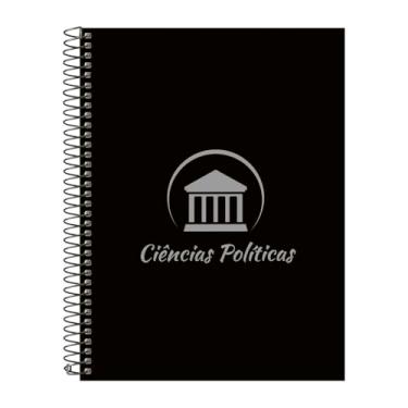 Imagem de Caderno Universitário Espiral 15 Matérias Profissões Ciências Políticas (Preto e Prata)