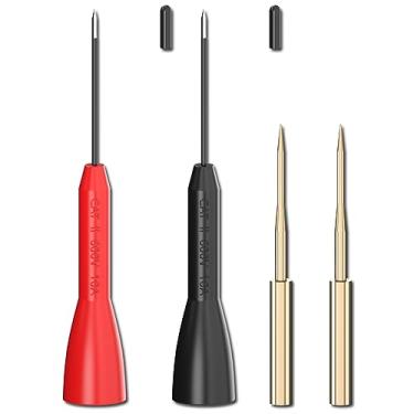Imagem de Conjunto de sondas de teste Goupchn 600V/10A Sondas traseiras não destrutivas e sondas afiadas de precisão banhadas a ouro para cabos de multímetro de 2 mm