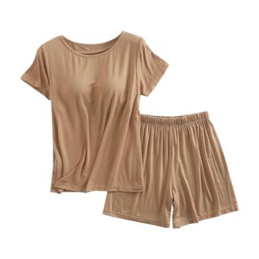 Imagem de Conjunto de camisetas femininas básicas para verão, outono, raiom, 2 peças, perna reta, 2024, Z-024 amarelo mostarda, M