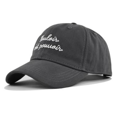 Imagem de TheChic Boné de beisebol bordado em V bordado personalizado boné masculino e feminino chapéu de sol, Ce562-7 Cinza escuro, Tamanho Único