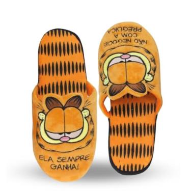 Imagem de Pantufa Garfield Chinelo De Quarto Adulto Laranja Unissex Oficial Nickelodeon (Laranja, br_footwear_size_system, adult, numeric_range, wide, numeric_39, numeric_41)