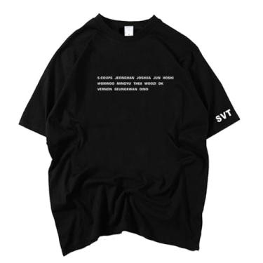 Imagem de Camiseta Seventeen Concert Support de algodão gola redonda Top Seventeen Merchandise for Fans Star Style Camiseta, Preto, G