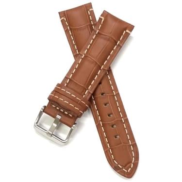 Imagem de Pulseira Relógio Couro Compatível com a Marca Breitling.LC20 (22mm, Marrom)