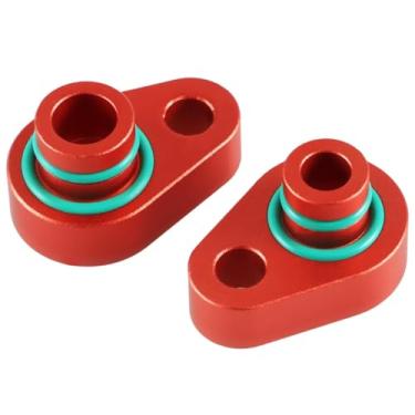 Imagem de KPALAG Kit de arruelas de vedação de ar condicionado vermelho de liga de alumínio com anel de vedação compatível com Ford Expedition Explorer Flex 2007-2016/Lincoln MKT 2009-2016