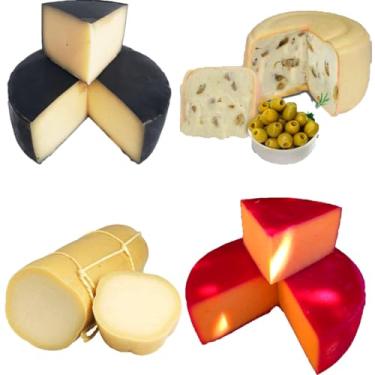 Imagem de Kit com 4 Queijos Minas da Canastra - Queijo Parmesão, Queijo Reino, Queijo Recheado com Azeitona e Queijo Provolone