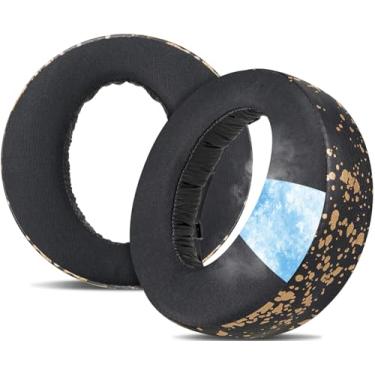 Imagem de SOULWIT Almofadas Auriculares de Substituição para Sony Playstation 5 Pulse PS5 3D Wireless Headset, Almofadas Auriculares com Espuma para Isolamento de Ruído - Gel Refrescante Manchas Douradas